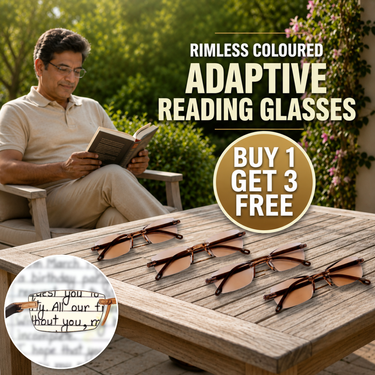 Rimless Colored Adaptive Power Reading Glasses Buy 1 Get 3 Free (4OC1RG1)